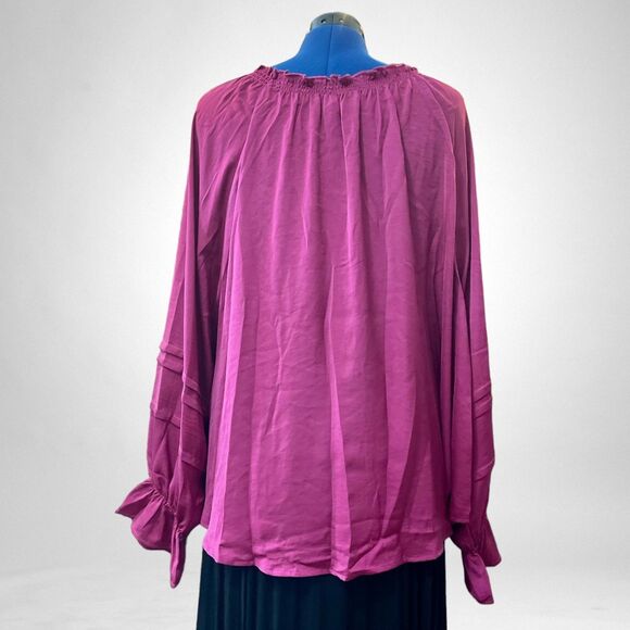 GIGIO "Steal the Show" Poet Boho Blouse - Magenta, 1XL - Picture 4 of 10